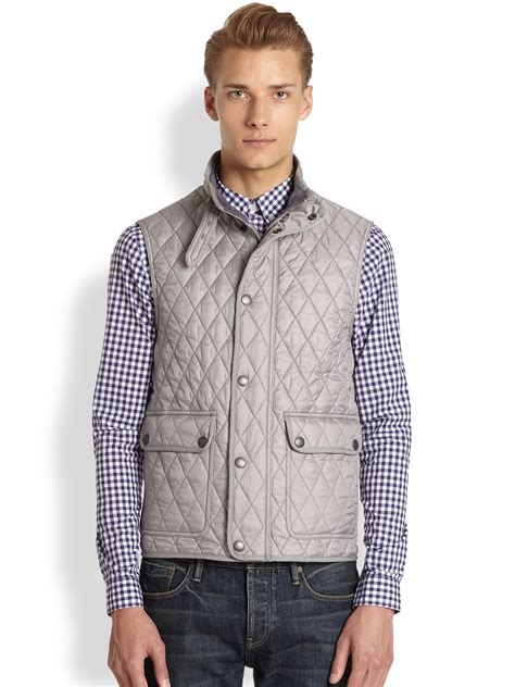 burberry classic quilted vest|Burberry men's bathing suit.